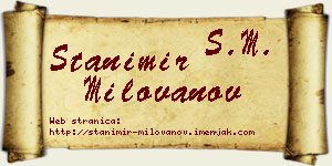 Stanimir Milovanov vizit kartica